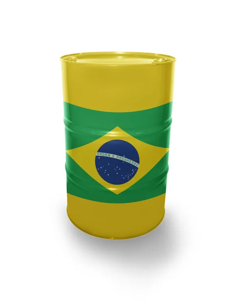 Barril com bandeira brasileira — Fotografia de Stock