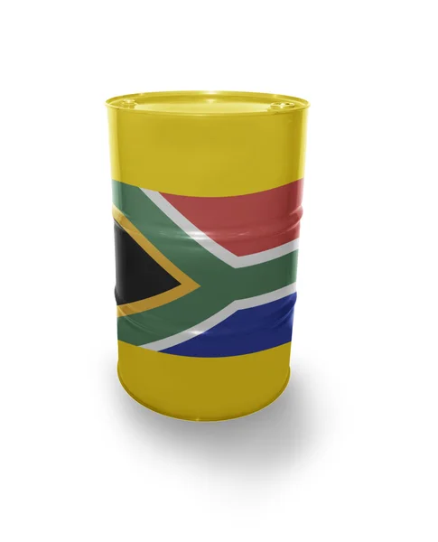 Barrel with South Africa flag — Stock Photo, Image