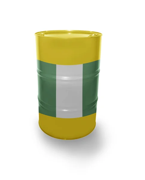 Barrel with Nigerian flag — Stock Photo, Image