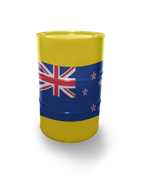 Barrel with New Zealand flag — Stock Photo, Image