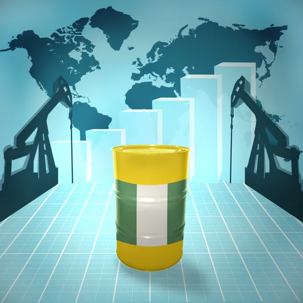 Oil barrel with Nigerian flag — Stock Photo, Image