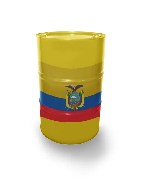 Barrel with Ecuadoran flag — Stock Photo, Image