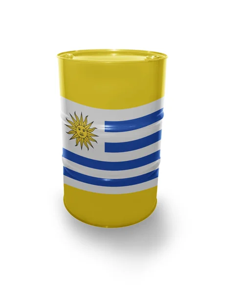 Barril con bandera uruguaya — Foto de Stock