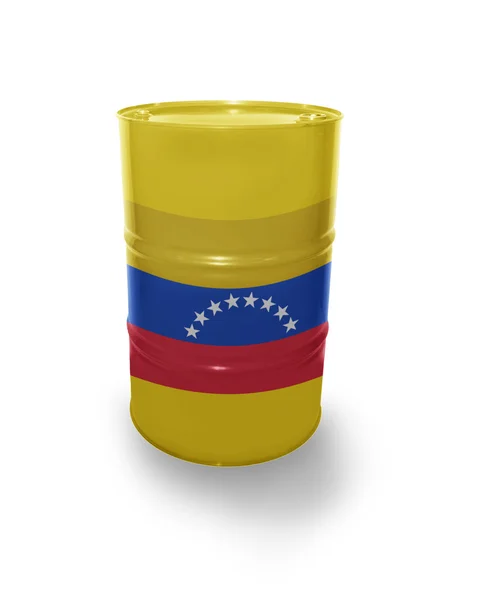 Barrel with Venezuelan flag — Stock Photo, Image
