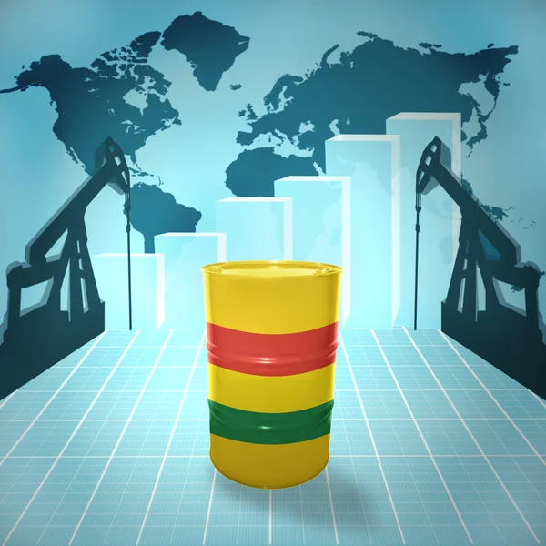 Oil barrel with Bolivian flag — Stock Photo, Image