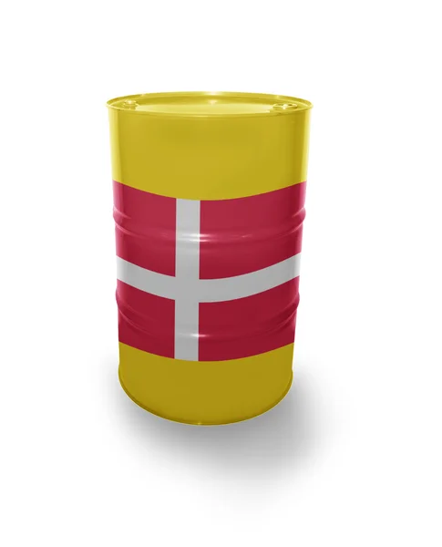 デンマークの旗とバレルします。 — ストック写真