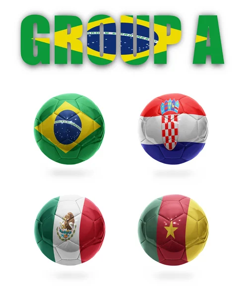 Brazil. Group A. Realistic Football balls — Stock Photo, Image