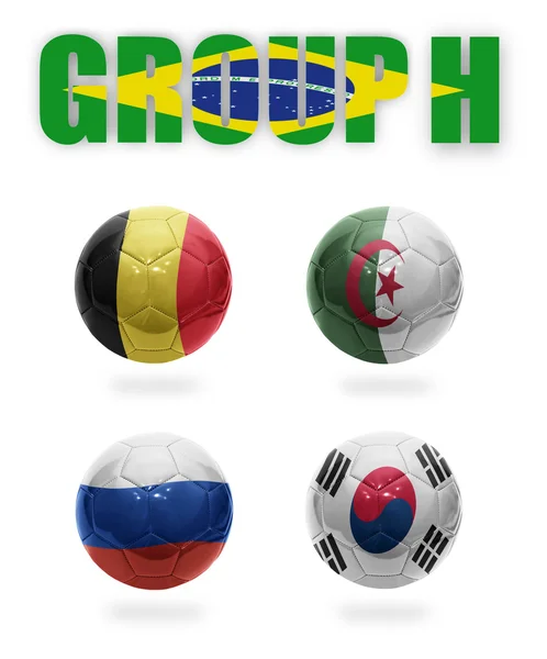 Brazil. Group H. Realistic Football balls — Stock Photo, Image