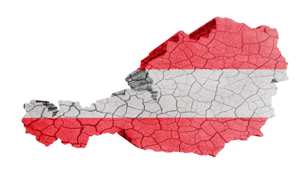 Mapa Austrii — Zdjęcie stockowe