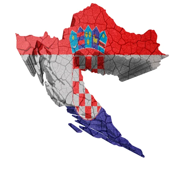 Mapa Chorwacja — Zdjęcie stockowe