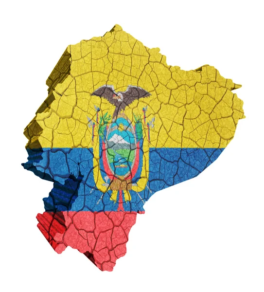 Mapa ekwadorskim — Zdjęcie stockowe