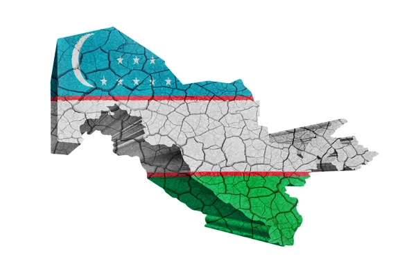 Uzbekistan karta — Stockfoto