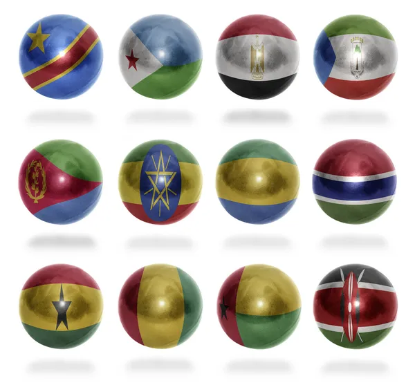 Bolas de bandeira de países africanos (de D a K) — Fotografia de Stock