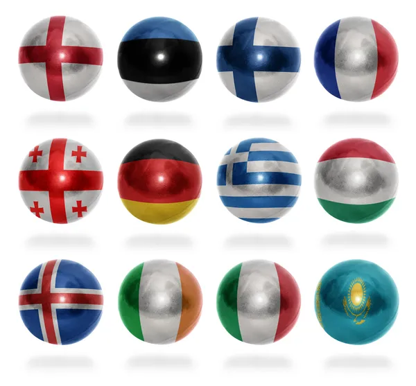 Europese landen (van e naar k) vlag ballen — Stockfoto