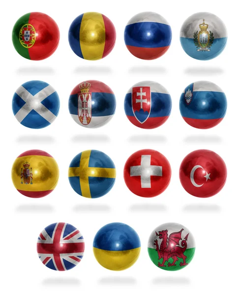 European countries (From P to W) flag balls — Stock Photo, Image