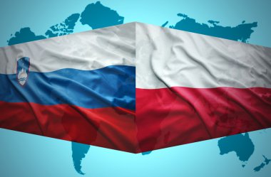 sallanan Slovence ve Polonya bayrağı
