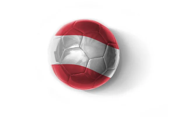 Realistische Voetbal Bal Met Kleurrijke Nationale Vlag Van Oostenrijk Witte — Stockfoto