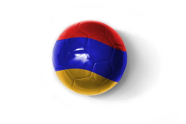 Реалистичный Футбольный Мяч Красочным Национальным Флагом Армении Белом Фоне Иллюстрация — стоковое фото