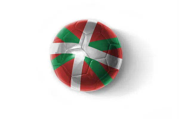Pelota Fútbol Realista Con Colorida Bandera Nacional Del País Vasco — Foto de Stock