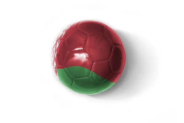 Bola Fútbol Realista Con Bandera Nacional Colorida Belarus Fondo Blanco — Foto de Stock