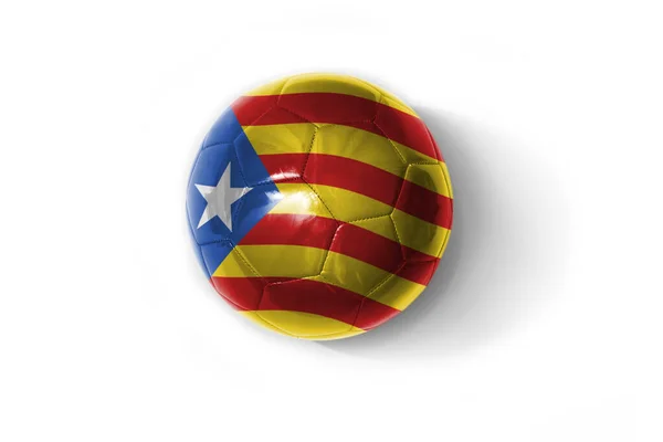 Realistický Fotbalový Míč Barevnou Národní Vlajkou Katalonie Bílém Pozadí Ilustrace — Stock fotografie