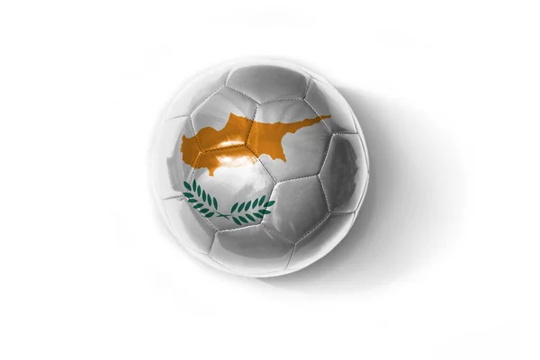 Bola Fútbol Realista Con Colorida Bandera Nacional Cyprus Sobre Fondo — Foto de Stock