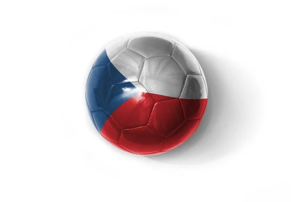 Realistyczna Piłka Nożna Kolorową Flagą Republiki Czeskiej Białym Tle Ilustracja — Zdjęcie stockowe