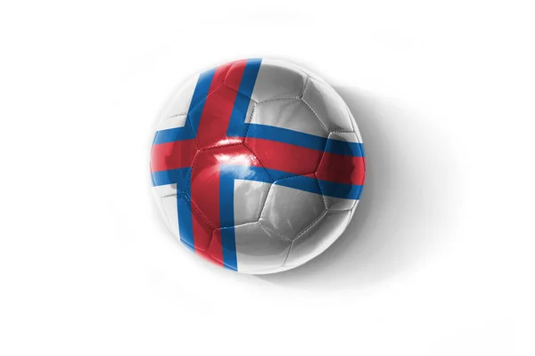 Реалистичный Футбольный Мяч Красочным Национальным Флагом Фарерских Островов Белом Фоне — стоковое фото