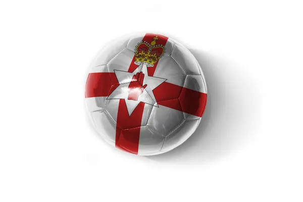 Realistic Football Ball Colorfull National Flag Northern Ireland White Background — Stock Photo, Image