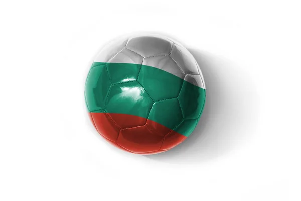 Realistische Voetbal Bal Met Kleurrijke Nationale Vlag Van Bulgaria Witte — Stockfoto
