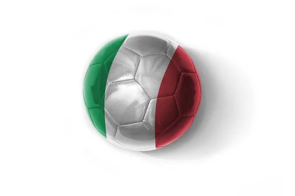 Pelota Fútbol Realista Con Colorida Bandera Nacional Italia Sobre Fondo — Foto de Stock