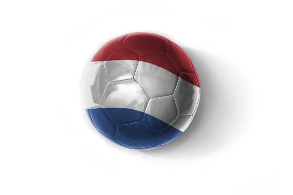 Реалистичный Футбольный Мяч Красочным Национальным Флагом Низов Белом Фоне Иллюстрация — стоковое фото