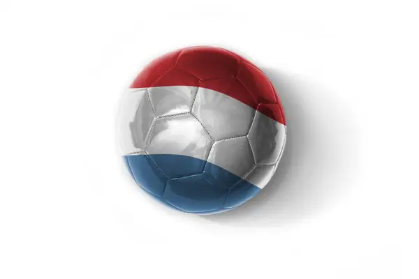 Реалистичный Футбольный Мяч Красочным Национальным Флагом Люксембурга Белом Фоне Иллюстрация — стоковое фото