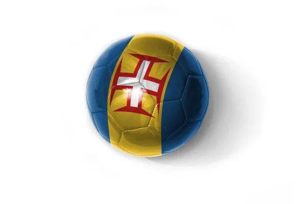 Pelota Fútbol Realista Con Colorida Bandera Nacional Madeira Sobre Fondo —  Fotos de Stock