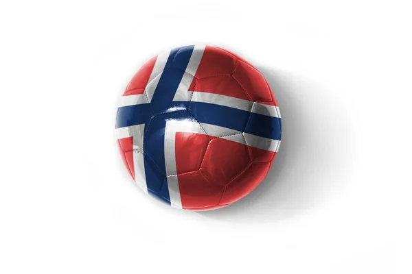 Bola Futebol Realista Com Bandeira Nacional Colorida Norway Fundo Branco — Fotografia de Stock