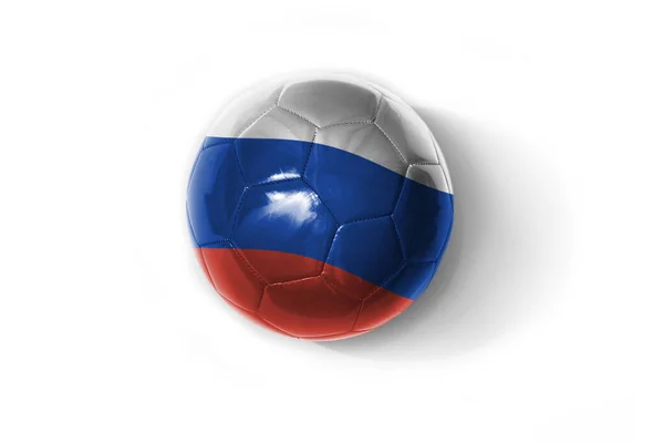 Ballon Football Réaliste Avec Drapeau National Coloré Russie Sur Fond — Photo