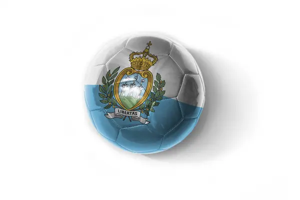 Realistic Football Ball Colorfull National Flag San Marino White Background — Stock Photo, Image
