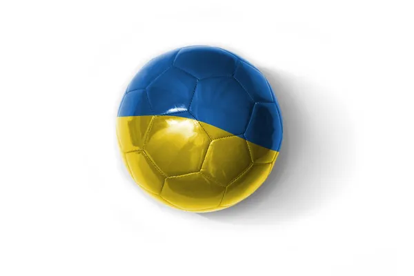 Реалистичный Футбольный Мяч Красочным Национальным Флагом Украины Белом Фоне Иллюстрация — стоковое фото