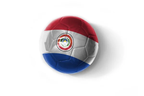 现实的足球 白底挂满了五颜六色的国旗 3D插图 — 图库照片