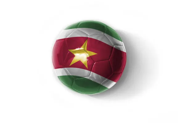 Realistic Football Ball Colorfull National Flag Suriname White Background Illustration — Stock Photo, Image