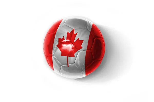 Pallone Calcio Realistico Con Bandiera Nazionale Colorata Del Canada Sullo — Foto Stock