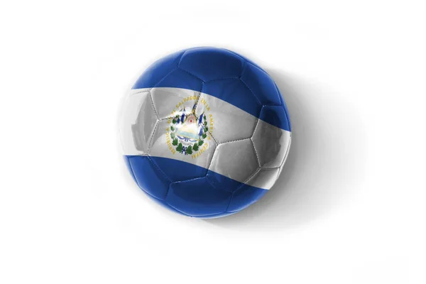 Pallone Calcio Realistico Con Bandiera Nazionale Colorata Salvador Sullo Sfondo — Foto Stock