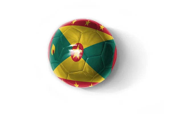 Realistische Voetbal Bal Met Kleurrijke Nationale Vlag Van Granada Witte — Stockfoto