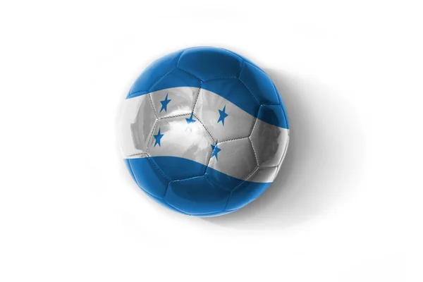 Realistische Voetbal Bal Met Kleurrijke Nationale Vlag Van Honduras Witte — Stockfoto