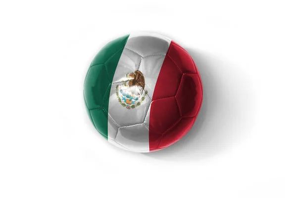 Pelota Fútbol Realista Con Colorida Bandera Nacional México Sobre Fondo —  Fotos de Stock