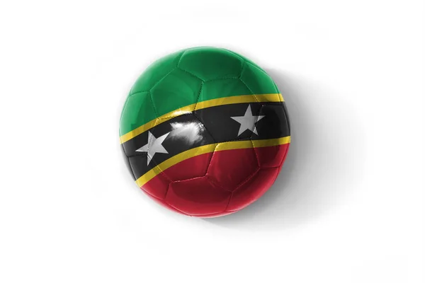 Bola Futebol Realista Com Bandeira Nacional Colorida Saint Kitts Nevis — Fotografia de Stock