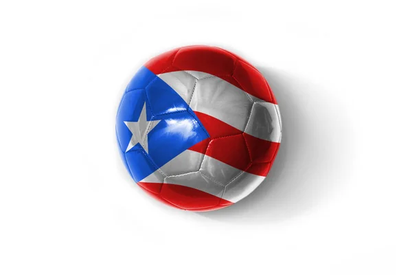 Realistische Voetbal Bal Met Kleurrijke Nationale Vlag Van Puerto Rico — Stockfoto