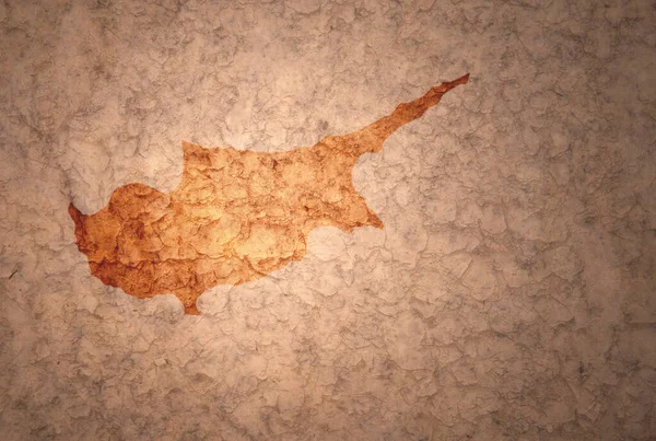 Mapa Cyprus Velho Antigo Vintage Crack Papel Fundo Imagens Royalty-Free