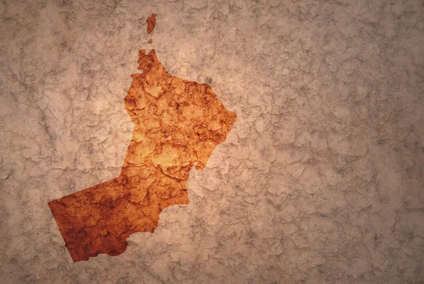Landkarte Von Oman Auf Einem Alten Alten Alten Risspapier Hintergrund — Stockfoto