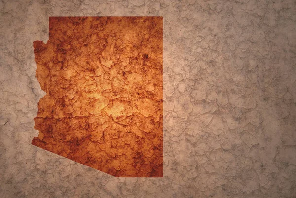 Карта Штату Арізона Старовинному Старовинному Тріщинному Папері — стокове фото